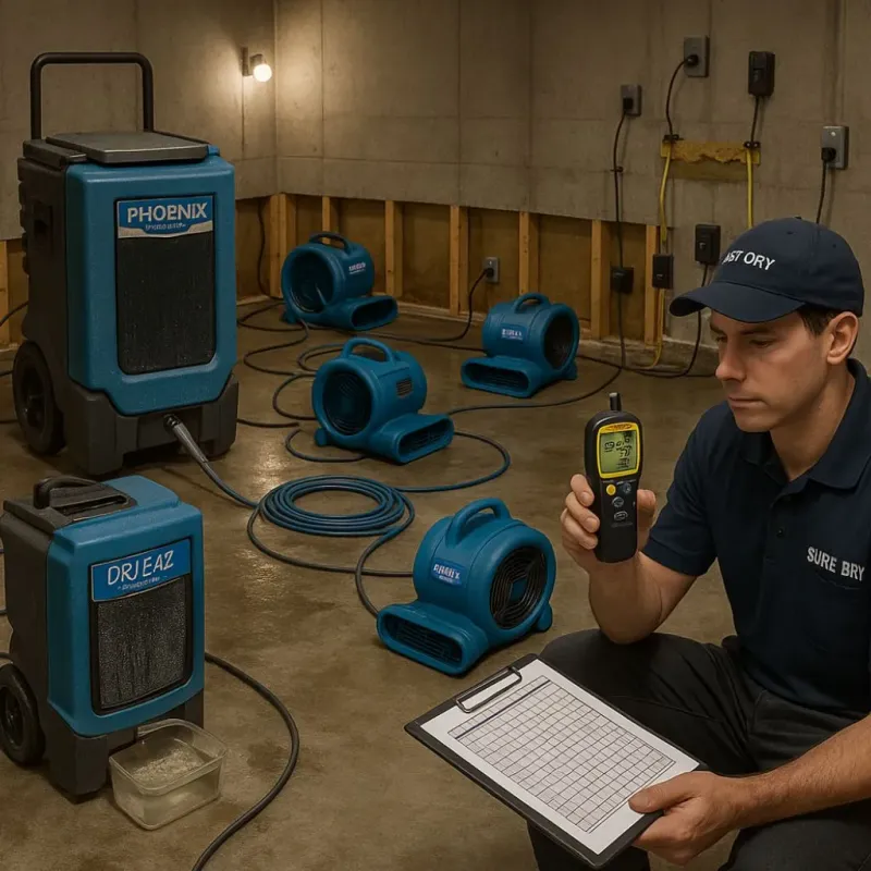 Structural Drying and Dehumidification process in Stafford, TX